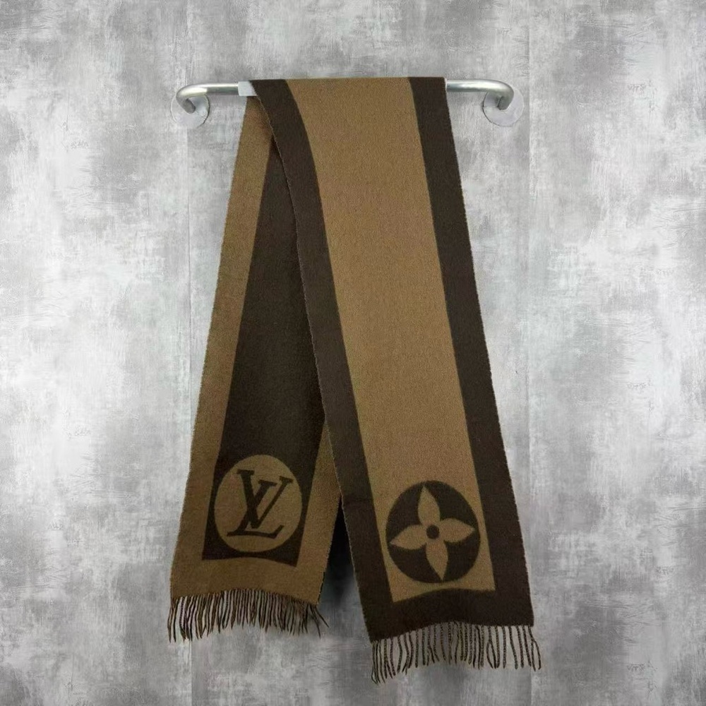 Authentic Louis Vuitton Brown and Tan Scarf